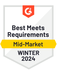 G2 Best Meets Requirements Mid-Market Winter 2024