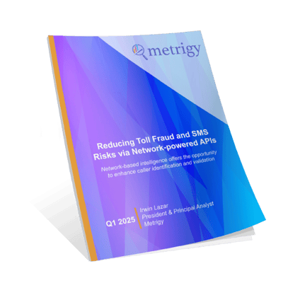 Front cover of 2025 Metrigy whitepaper about fraud and network-powered APIs