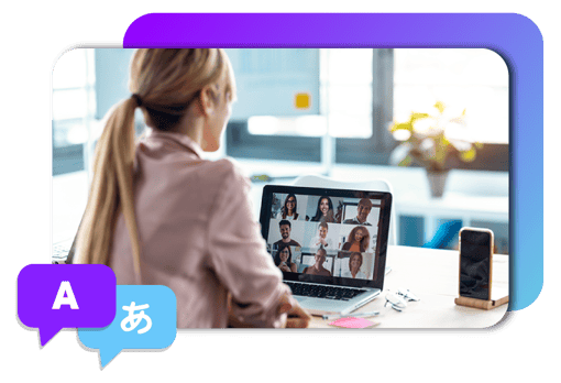 Video Meetings AI call taking place on a laptop screen