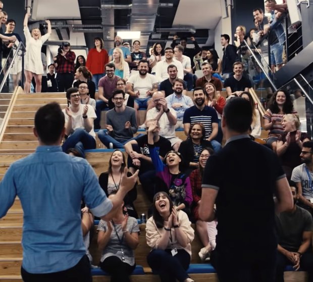 People cheering