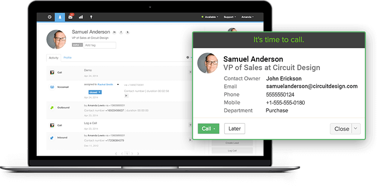 Zoho integration interface 
